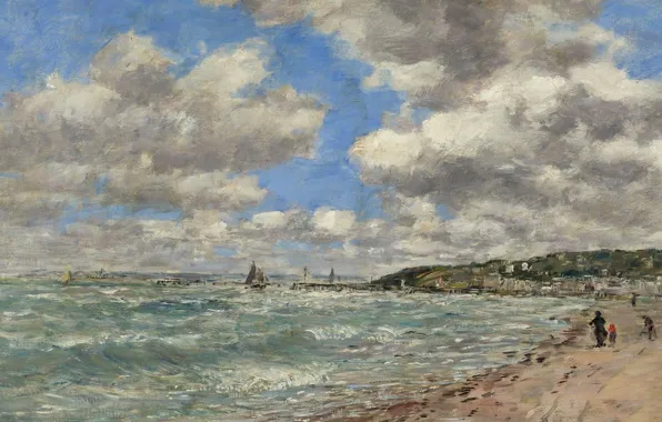 Landscape, picture, Eugene Boudin, Eugene Boudin, Beach Of Deauville