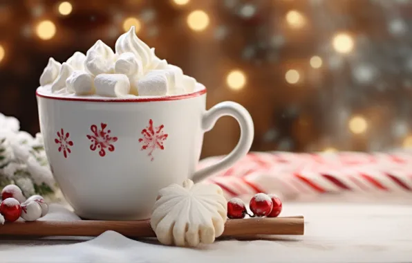 Christmas, candy, mug, Cup, sweets, New year, drink, dessert