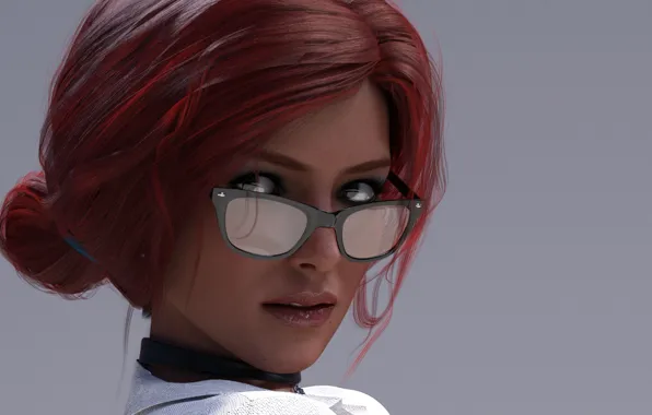 Download wallpaper look, girl, face, glasses, the enchantress, triss ...