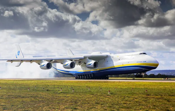 Picture Clouds, The plane, Strip, Wings, Engines, Dream, Ukraine, Mriya