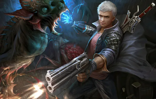 Wallpaper Gun, Dante, Devil May Cry for mobile and desktop, section игры,  resolution 1920x1080 - download