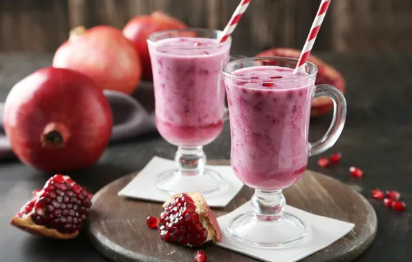 Glasses, garnet, smoothies