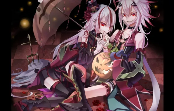 Night, boots, umbrella, Halloween, hat, Halloween, red eyes, Jack