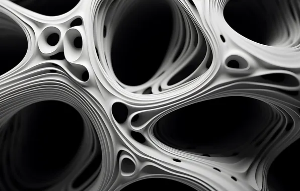 Line, abstraction, black and white, abstract background, AI art, neural network