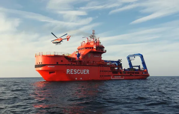 The ocean, Sea, Helicopter, The ship, Technique, Vessel, Rosmorrechflot, Murman