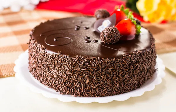 Picture cake, decoration, cream, chocolate, glaze