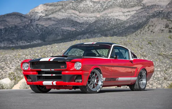 Picture mountains, Mustang, Ford, 1965, Fastback, Ringbrothers