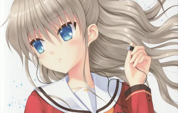 Picture anime, Charlotte, girl, bishojo, kawaii, japanese, headphone, pretty