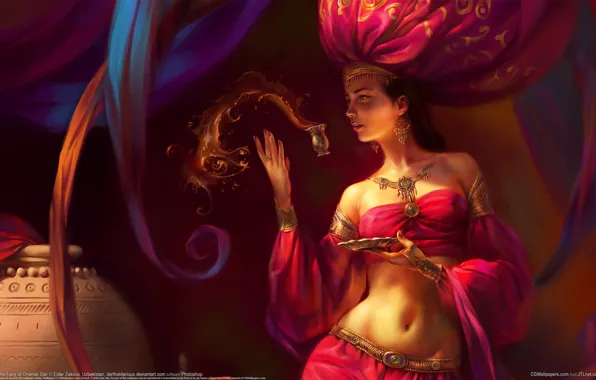 Girl, decoration, glass, outfit, drink, turban, the fairy of oriental star, eldar zakirov