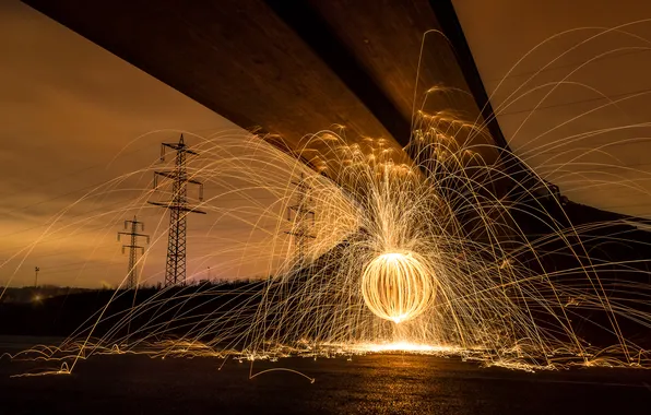 Night, bridge, fierberg