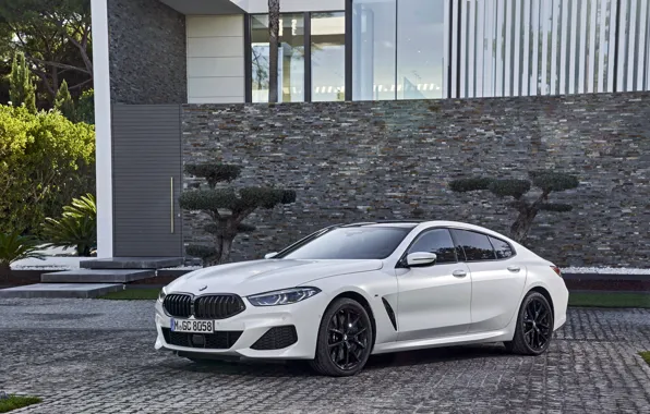 Picture white, coupe, BMW, Gran Coupe, the house, 840i, 8-Series, 2019