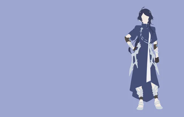 Girl, fighter, minimalism, woman, anime, cross, hero, asian