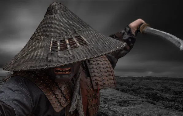 Night, pose, mask, Asia, ninja, grin, night, ninja