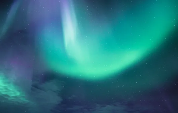 Picture northern lights, mountains, Aurora Borealis