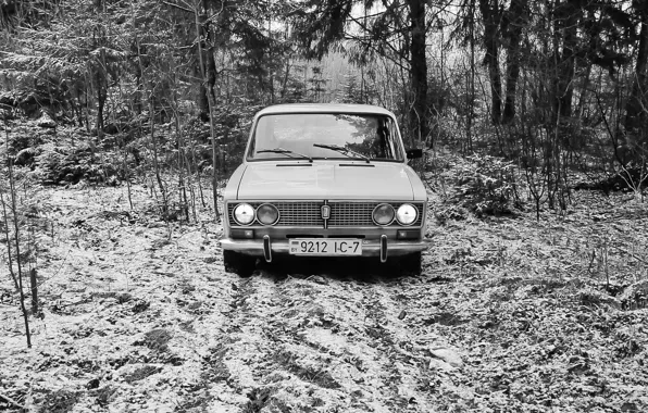 USSR, forest, Lada, winter, VAZ