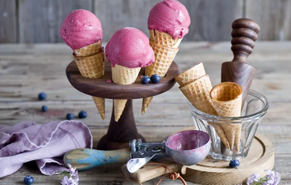Ice cream, horn, dessert