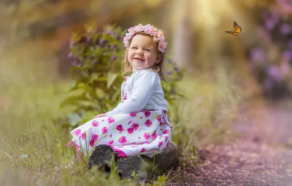 Picture mood, butterfly, girl