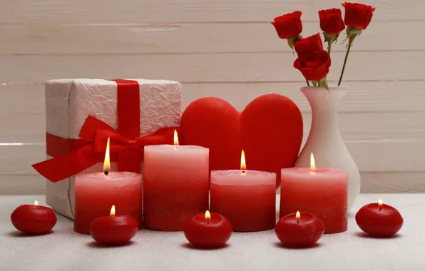 Picture love, heart, candles, love, heart, romantic, Valentine's Day