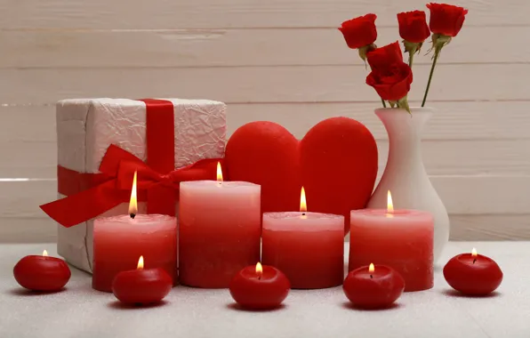 Love, heart, candles, love, heart, romantic, valentine's day
