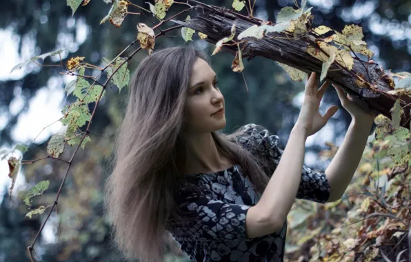 Picture girl, nature, background