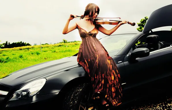 Girl, music, violin
