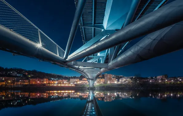 Lights, France, the evening, Lyon