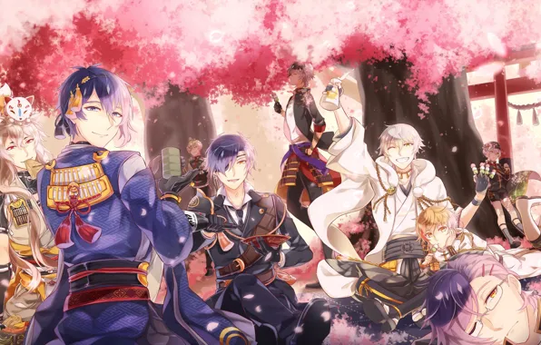 Anime, art, guys, Touken ranbu, Dance Of Swords