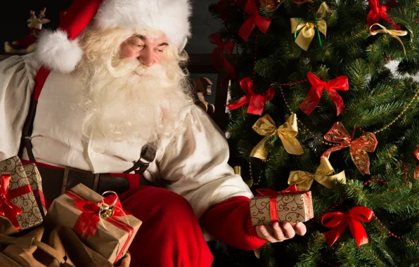 Decoration, tree, New Year, Christmas, gifts, Santa Claus, Santa Claus, Christmas