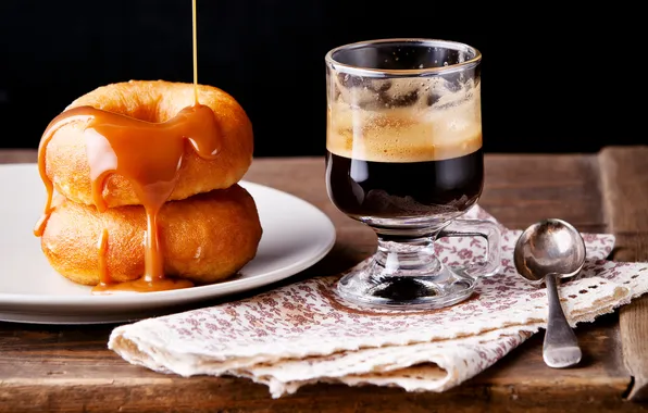 Coffee, donuts, cream, good morning