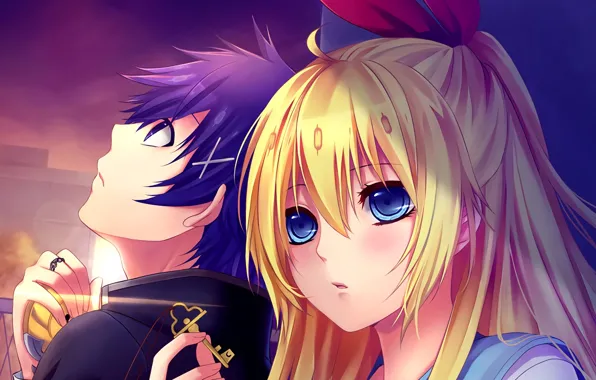 Girl, art, pair, guy, two, Nisekoi, Feigned love