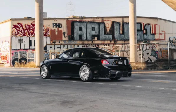 Download wallpaper Rolls Royce, Ghost, Graffiti, SEMA, 2023, Balck