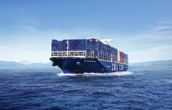 The ocean, Sea, The ship, A container ship, Tank, CMA CGM, Vessel, Container Ship