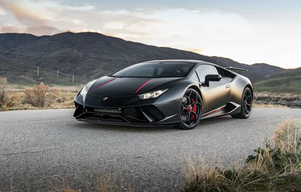 Download wallpaper sunset, Lamborghini, Performante, Huracan, 2020, VF ...