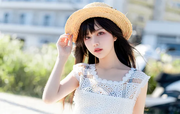 Summer, look, girl, the city, street, model, portrait, makeup