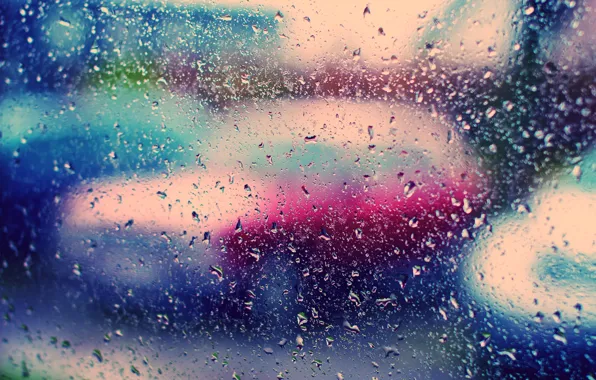 Glass, color, drops, rain, Wallpaper, bright, wallpapers