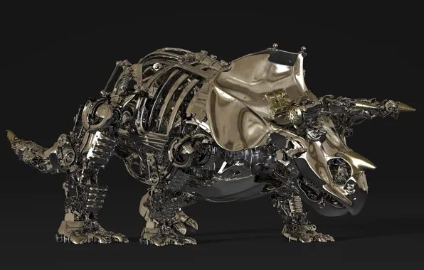 Metal, details, Triceratops, Triceratops