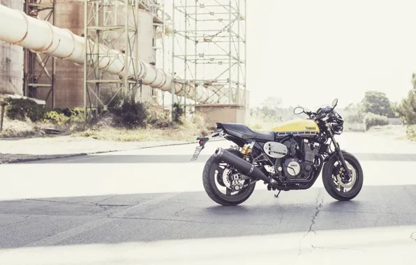 Yamaha, moto, style, yellow, industrial, sport classic, Racer, 2016