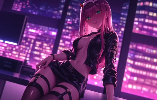 Art, wallpaper, 18+, darling in the franxx, zero two, cute in France, Zero tu