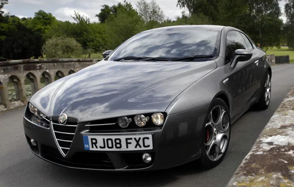 Picture lights, the hood, Alfa Romeo, car, beautiful, the front, Brera S