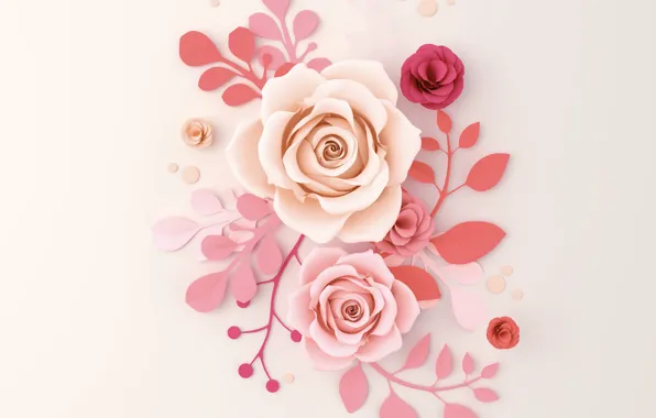 Flowers, paper, background