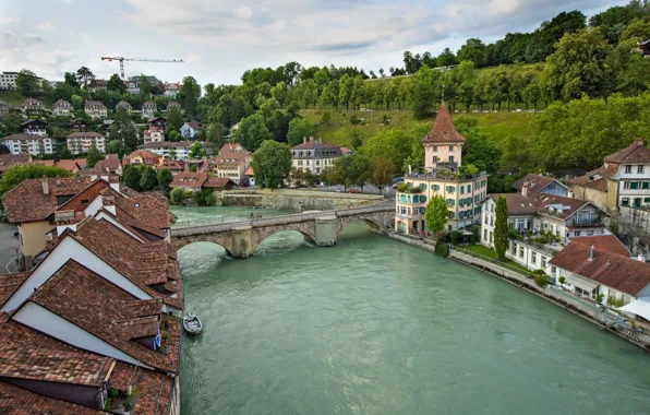 Bridge, river, Switzerland, Bern
