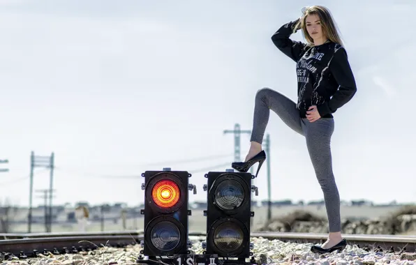 Picture model, rails, traffic light, Aily