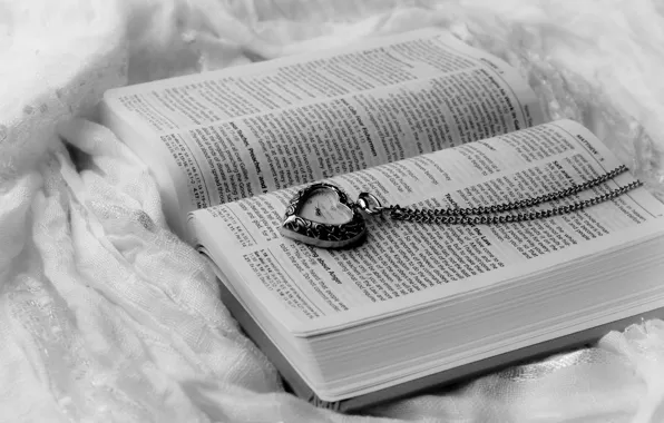 Picture text, heart, watch, book, page