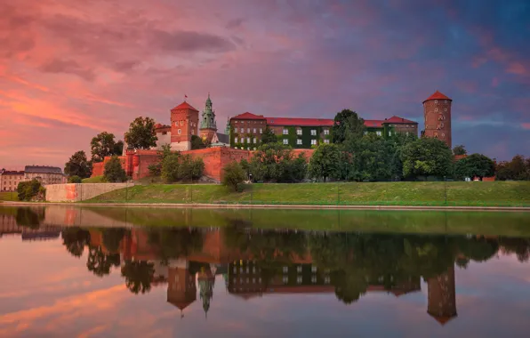 River, Poland, Krakow, Wawel, Wisla, Wawel castle