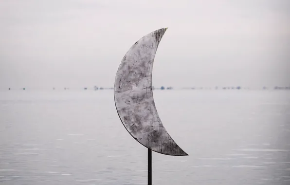 Picture water, minimalism, horizon, sculpture, Crescent
