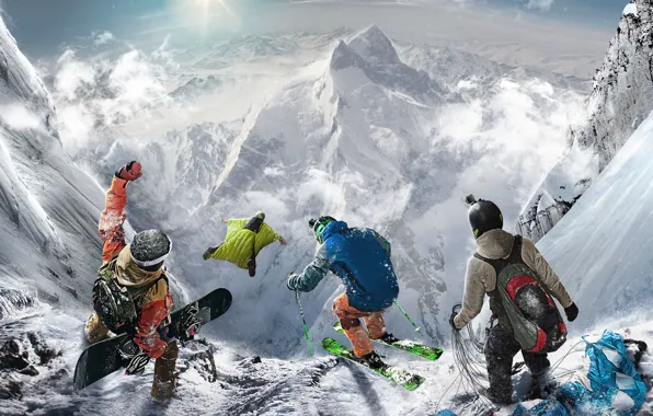 Wallpaper Mountains, Snow, Ubisoft, Game, Steep.