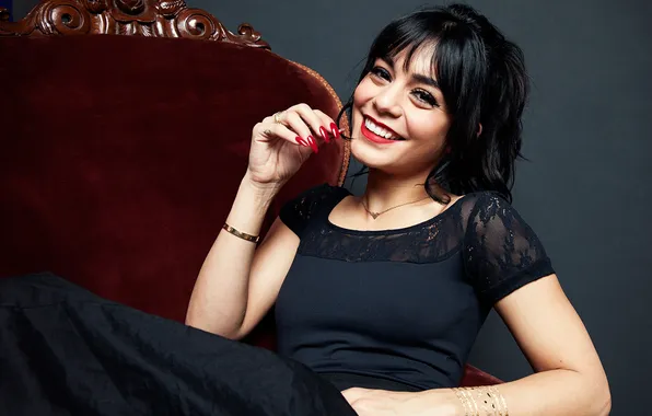 Picture girl, smile, chair, actress, beauty, vanessa hudgens