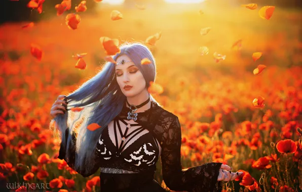 Picture girl, light, nature, pose, style, Maki, makeup, costume