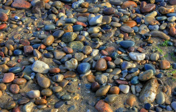 Sand, pebbles, pebbles