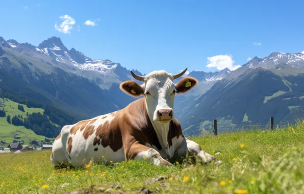 Face, nature, cow, AI art, neural network